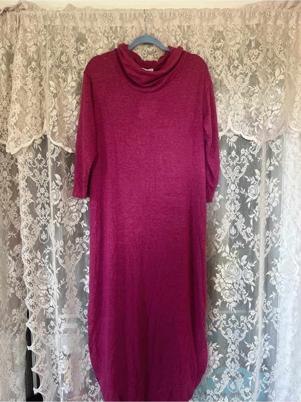 Women’s Cowl Neck Maxi Dress with in Berry